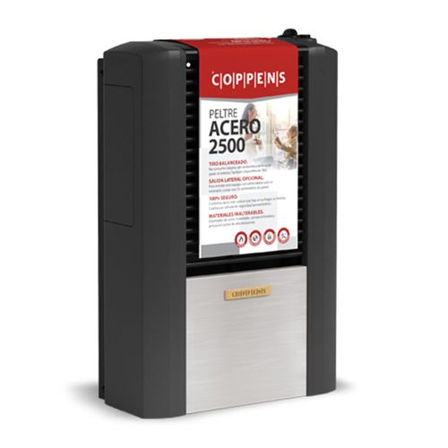 Calefactor Coppens Peltre Ii Acero 2500 Tb Izquierdo Multigas