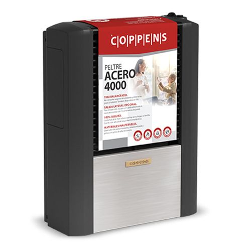 Calefactor Coppens Peltre Ii Acero 4000 Tb Derecho Multigas