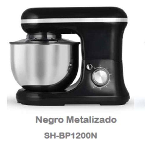 Batidora Steel Home De Pie Bp1200n Negro Con Bowl