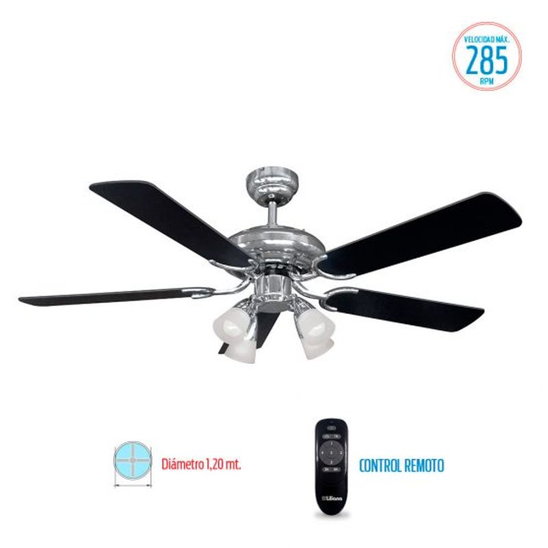 VENTILADOR-TECHO-LILIANA-VTHM415R-4-TULIPAS-CONTROL-TIMER-SILVER-NEGRO