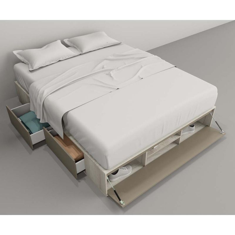 SOMMIER-BOX-TABLES-6443-160-4C-1P-NEVADO-GRIS