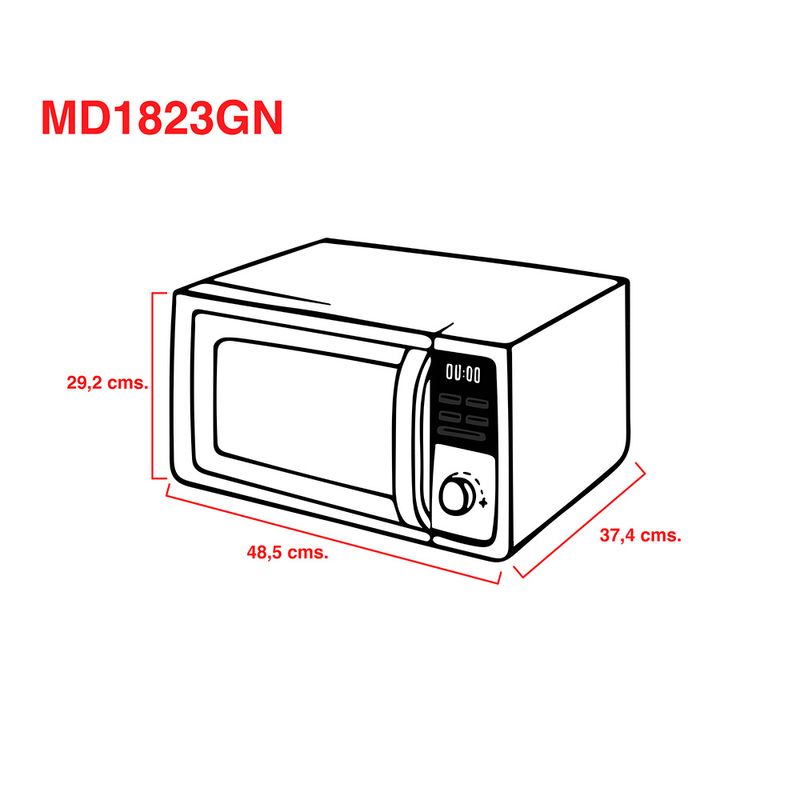 Microondas Atma Md1823gn Digital Con Grill 23l