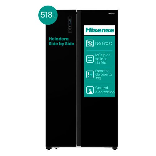 Heladera Hisense Rc-67wsg Sbs Negra  518l