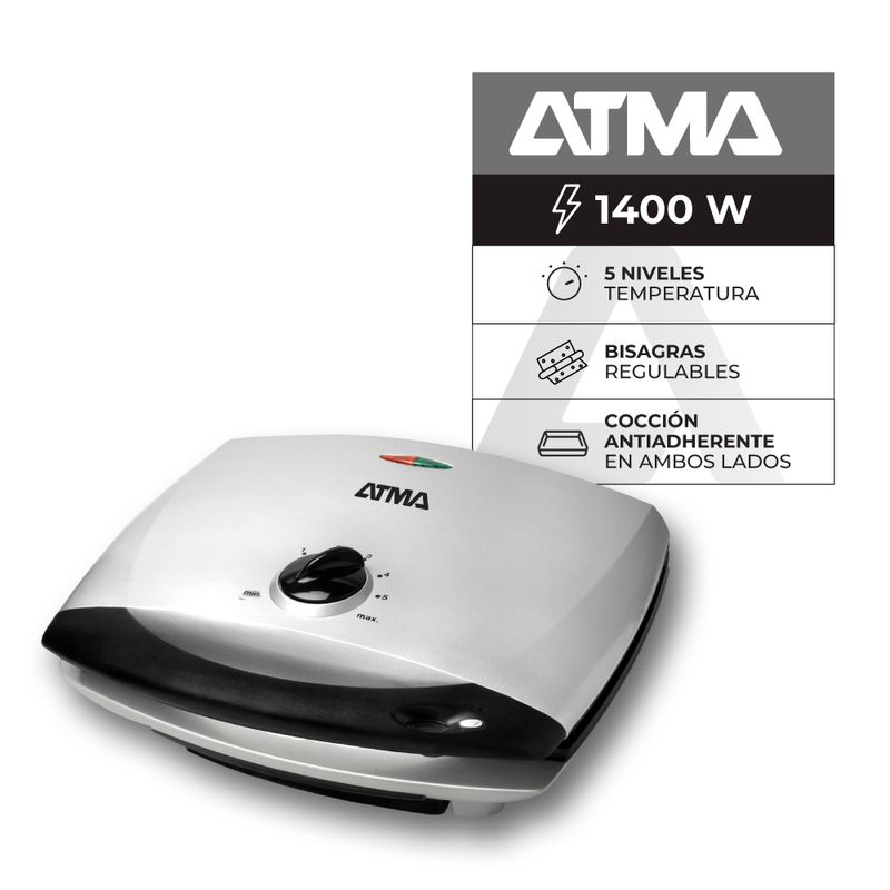 Grill Electrico Atma Doble Tapa Pg4720e