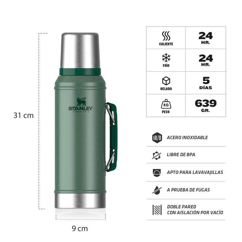 TERMO-STANLEY-CLASSIC-950-ML-VERDE-C-MANIJA
