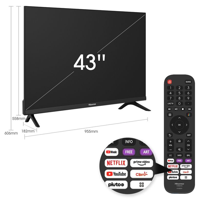 Smart Tv Hisense 43' Led 43a42h Fhd