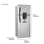 HELADERA-DREAN-HDR370F11S-DISPENSER-SILVER-364L