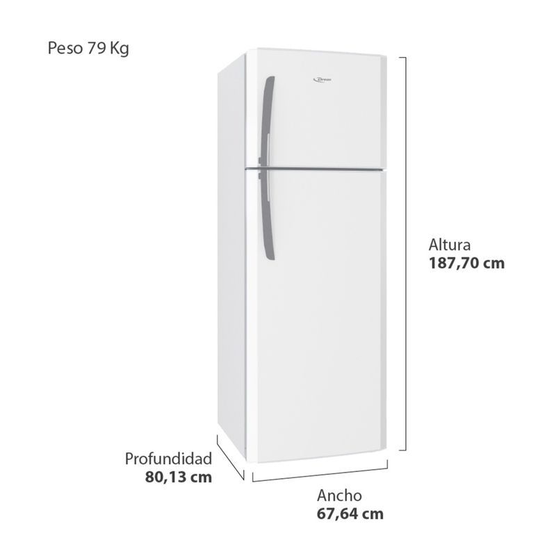 HELADERA-DREAN-HDR420N00B-420Lts-NO-FROST-BLANCA
