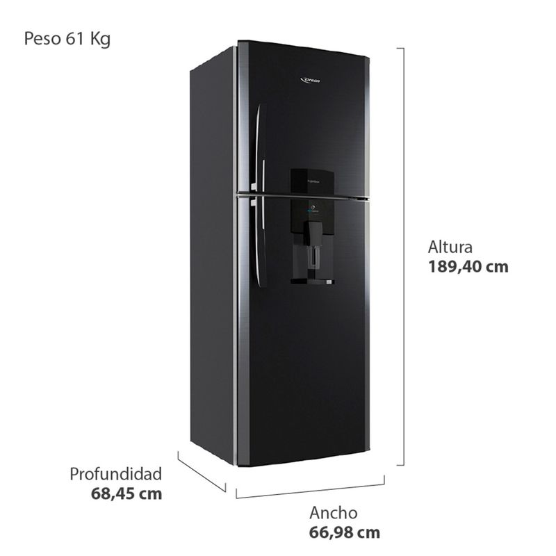 HELADERA-DREAN-HDR400F11N-DISPENSER-NEGRA-394L