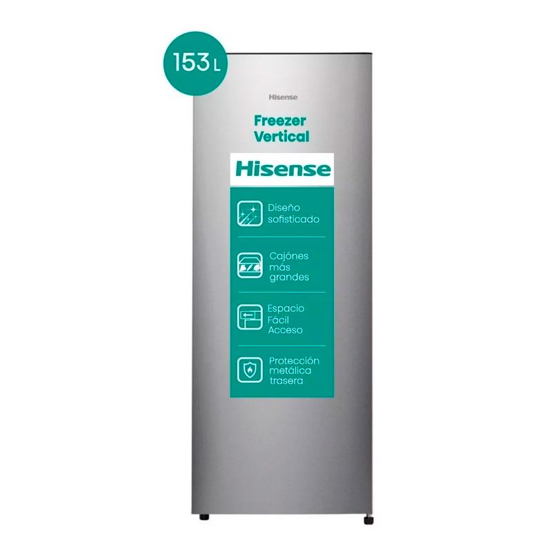 FREEZER-HISENSE-RS-20DCS-153Lts-VERTICAL-INOX