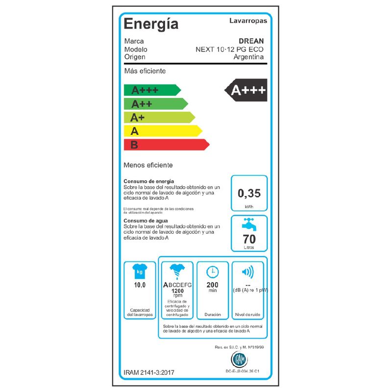 LAVARROPAS-DREAN-1012-PG-NEXT-ECO-10KG-INVERTER