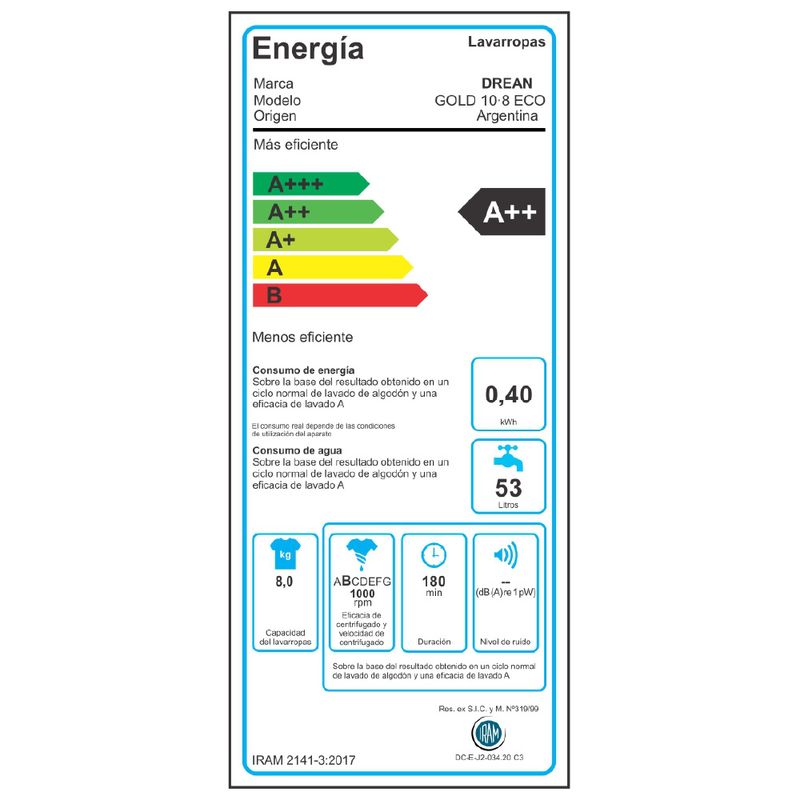 LAVARROPAS-AUTOMATICO-DREAN-GOLD-108-ECO-8KG