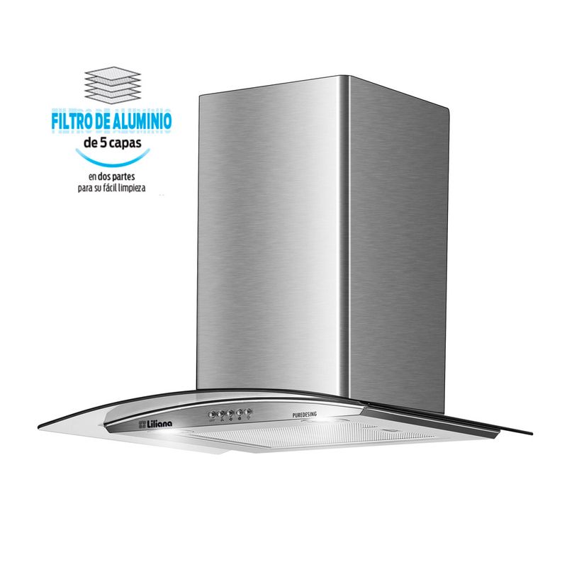 CAMPANA-LILIANA-KC994-ACERO-60CM-VIDRIO