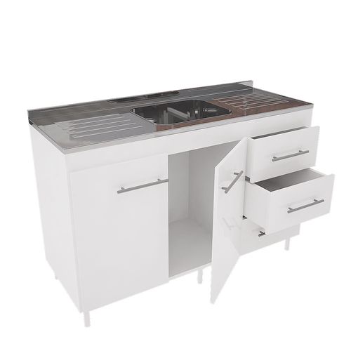 Bajo Mesada Orlandi 3028 1.20m Blanco - No Incluye Bacha