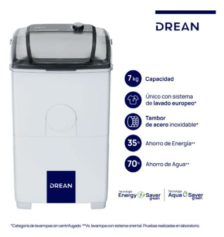 LAVARROPAS DREAN LTDR79SB0 CARG. SUPERIOR 7Kg BLANCO