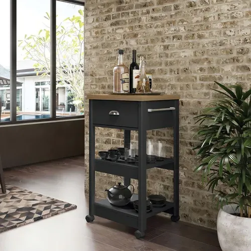 MUEBLE APARADOR DITALIA BA-130 1 CAJON NEGRO