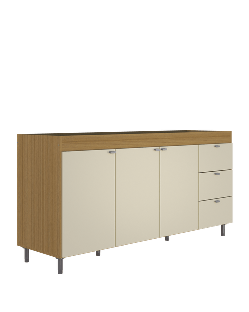 BAJO MESADA ORLANDI 4004 1.60 3C 3P MALTA/ALMENDRA